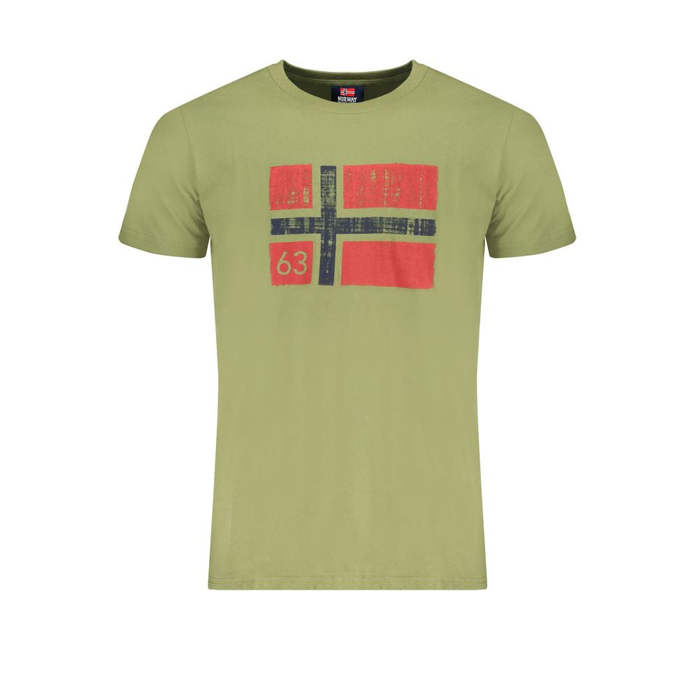 Green Cotton Men T-Shirt