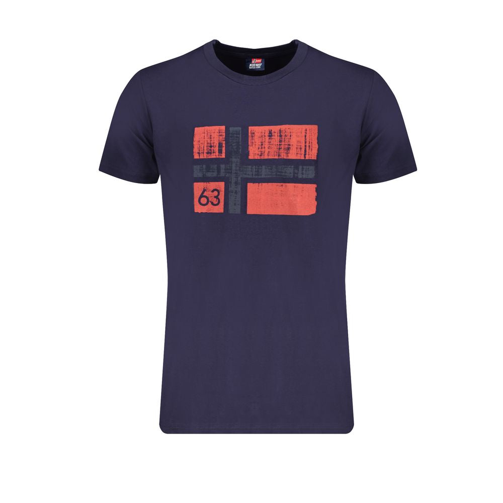 Blaues Baumwoll-T-Shirt für Herren