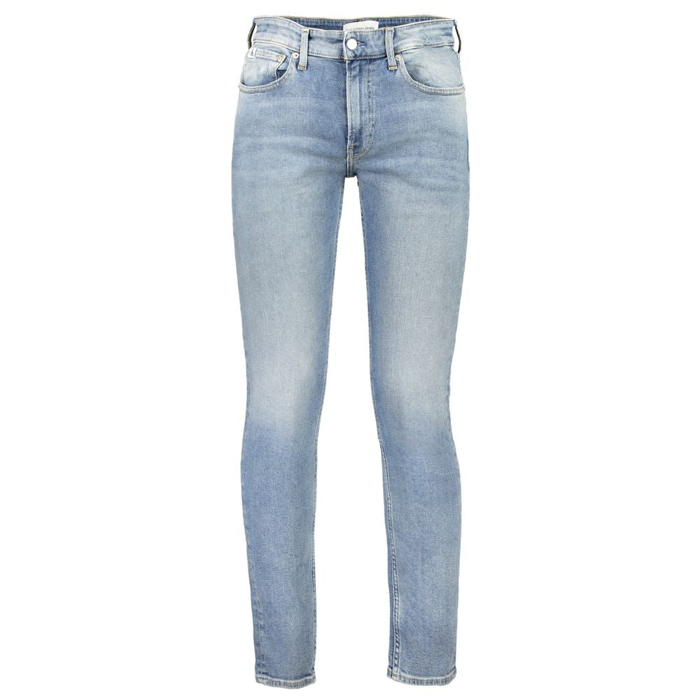 Blaue Slim-Jeans für Herren aus Baumwolle