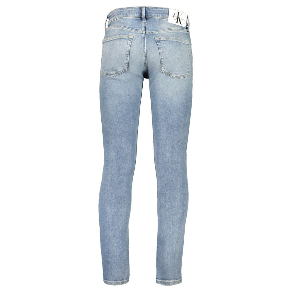 Blaue Slim-Jeans für Herren aus Baumwolle