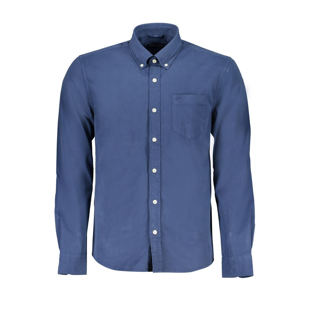 Herrenhemd aus blauer Bio-Baumwolle