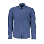 Herrenhemd aus blauer Bio-Baumwolle