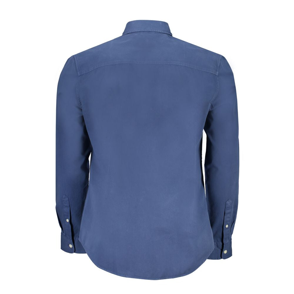 Herrenhemd aus blauer Bio-Baumwolle