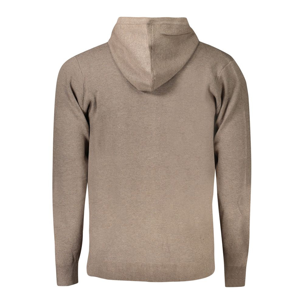 Braune Polyamid-Herrenstrickjacke