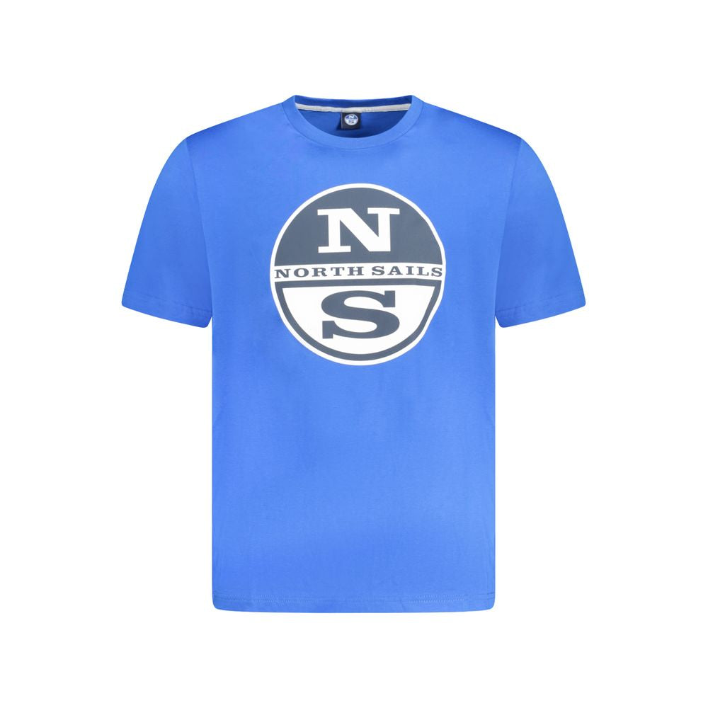 Blaues Baumwoll-Herren-T-Shirt