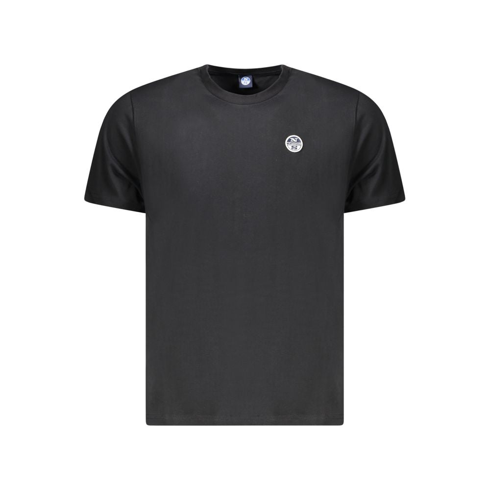 Schwarzes Baumwoll-Herren-T-Shirt