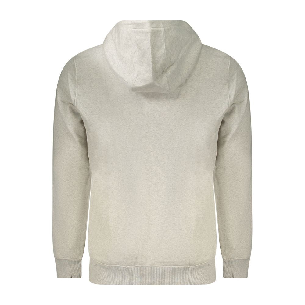 Grauer Baumwoll-Herren-Kapuzenpullover