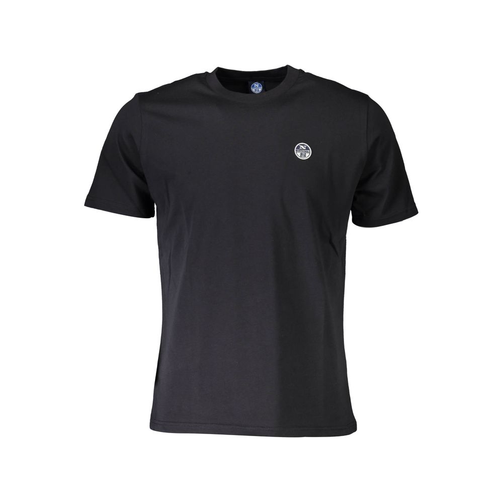 Schwarzes Baumwoll-Herren-T-Shirt