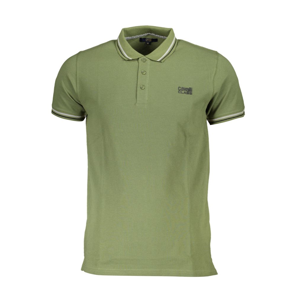 Polo shirt in green cotton for men