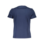 Blaues Baumwoll-Herren-T-Shirt