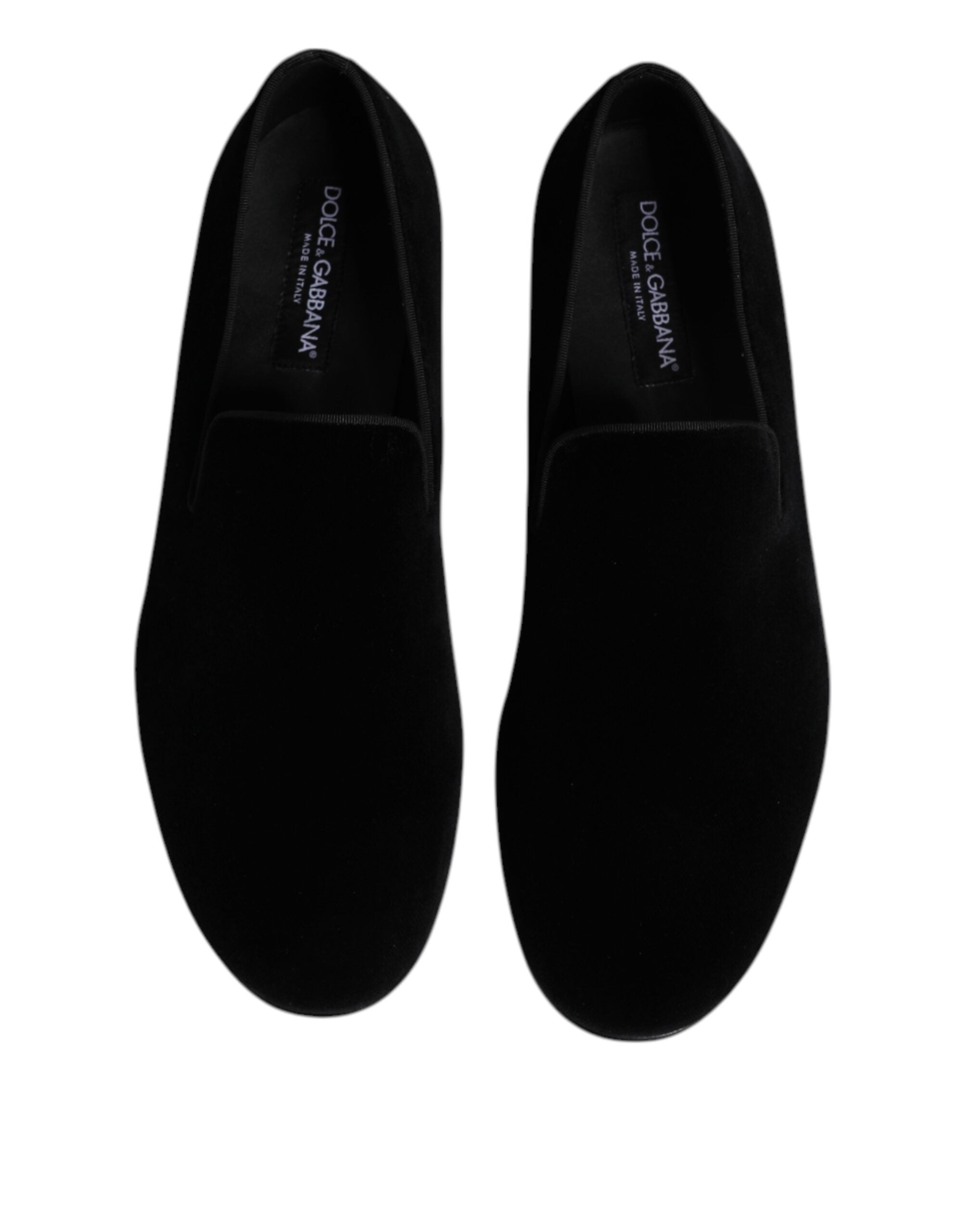 Black Velvet Slip-On Loafers Formal Shoes