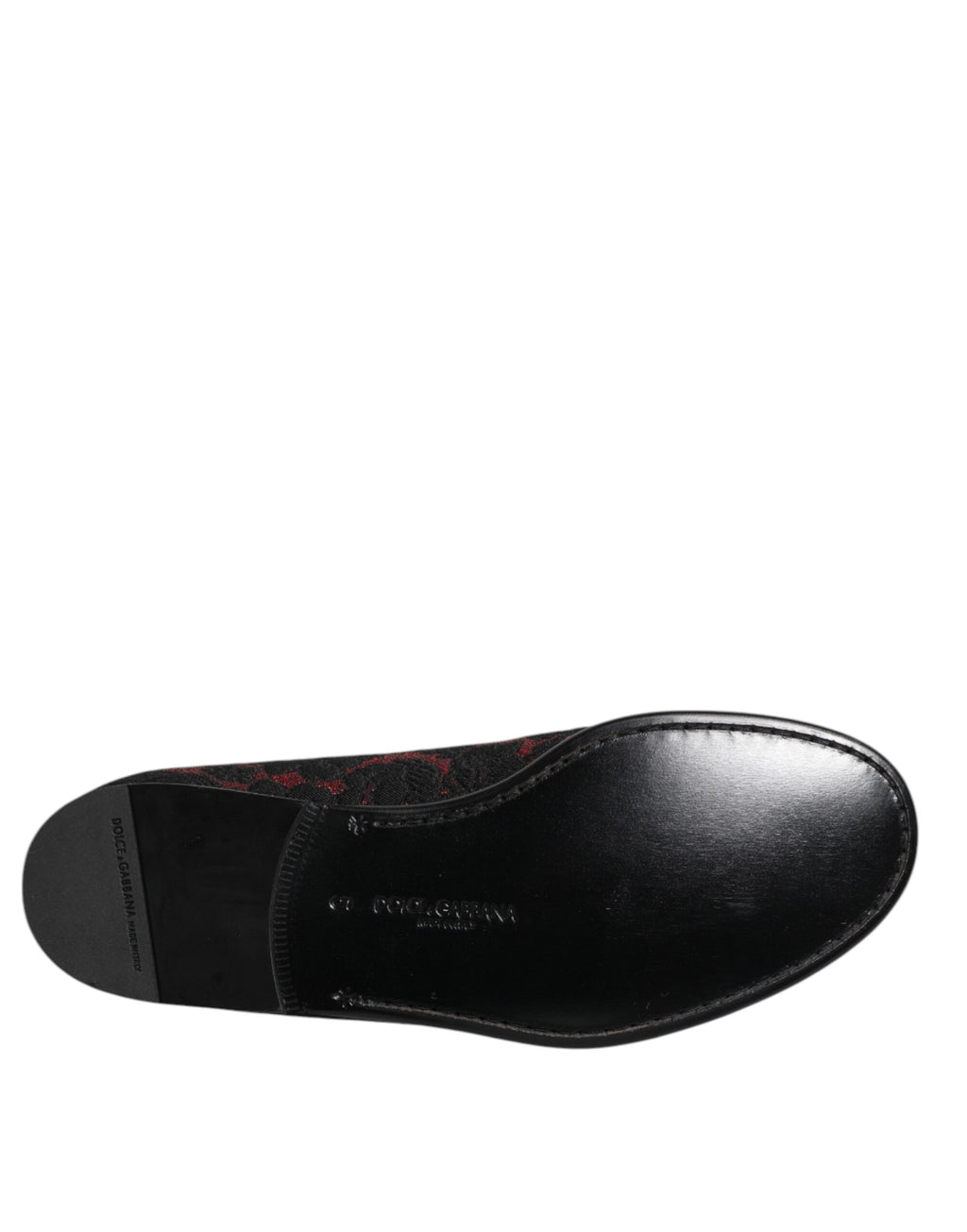 Scarpe Mocassini Slip On Jacquard Rosso Nero