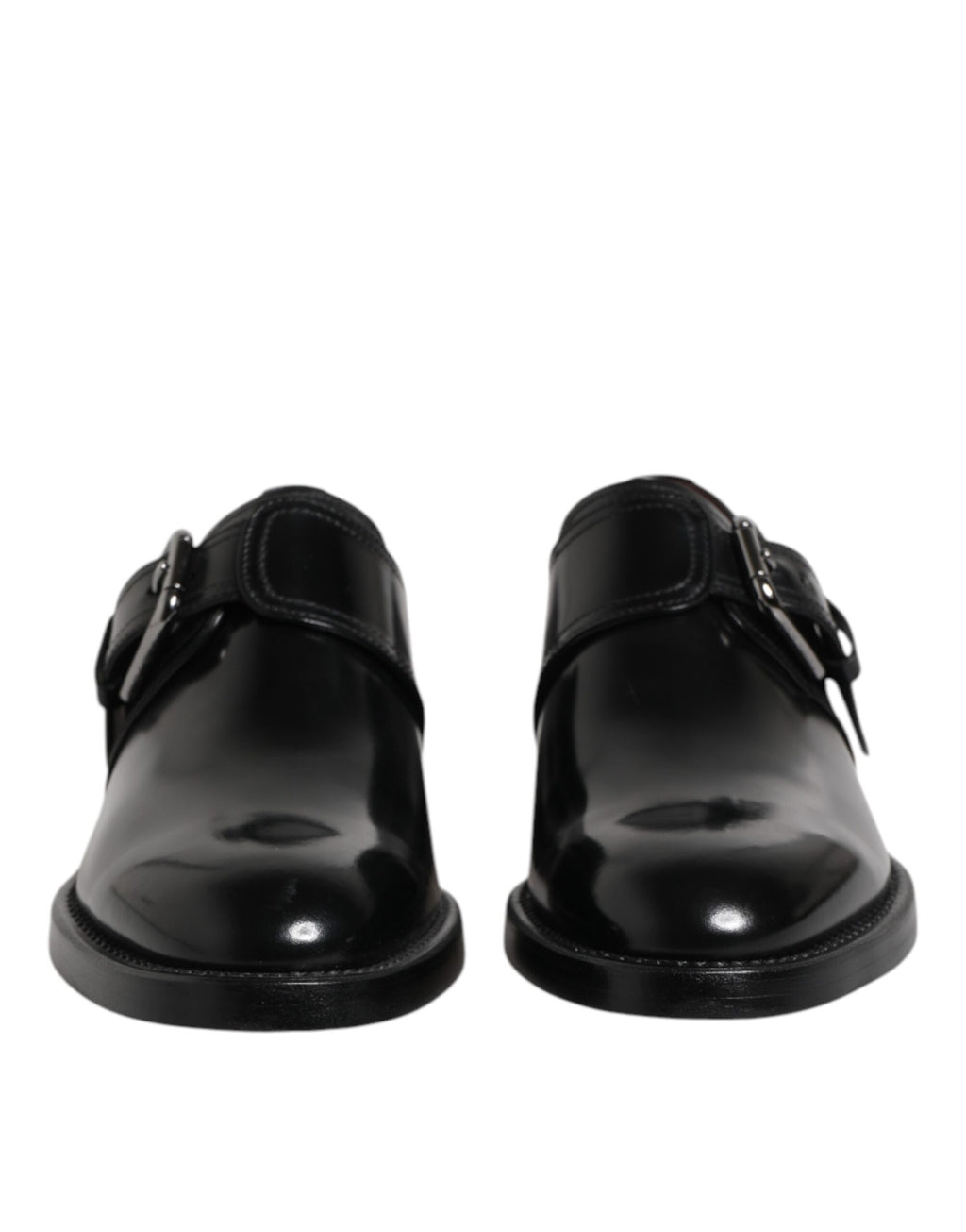 Schwarze Derby-Business-Schuhe mit Monk-Strap aus Leder