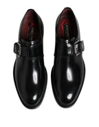 Schwarze Derby-Business-Schuhe mit Monk-Strap aus Leder