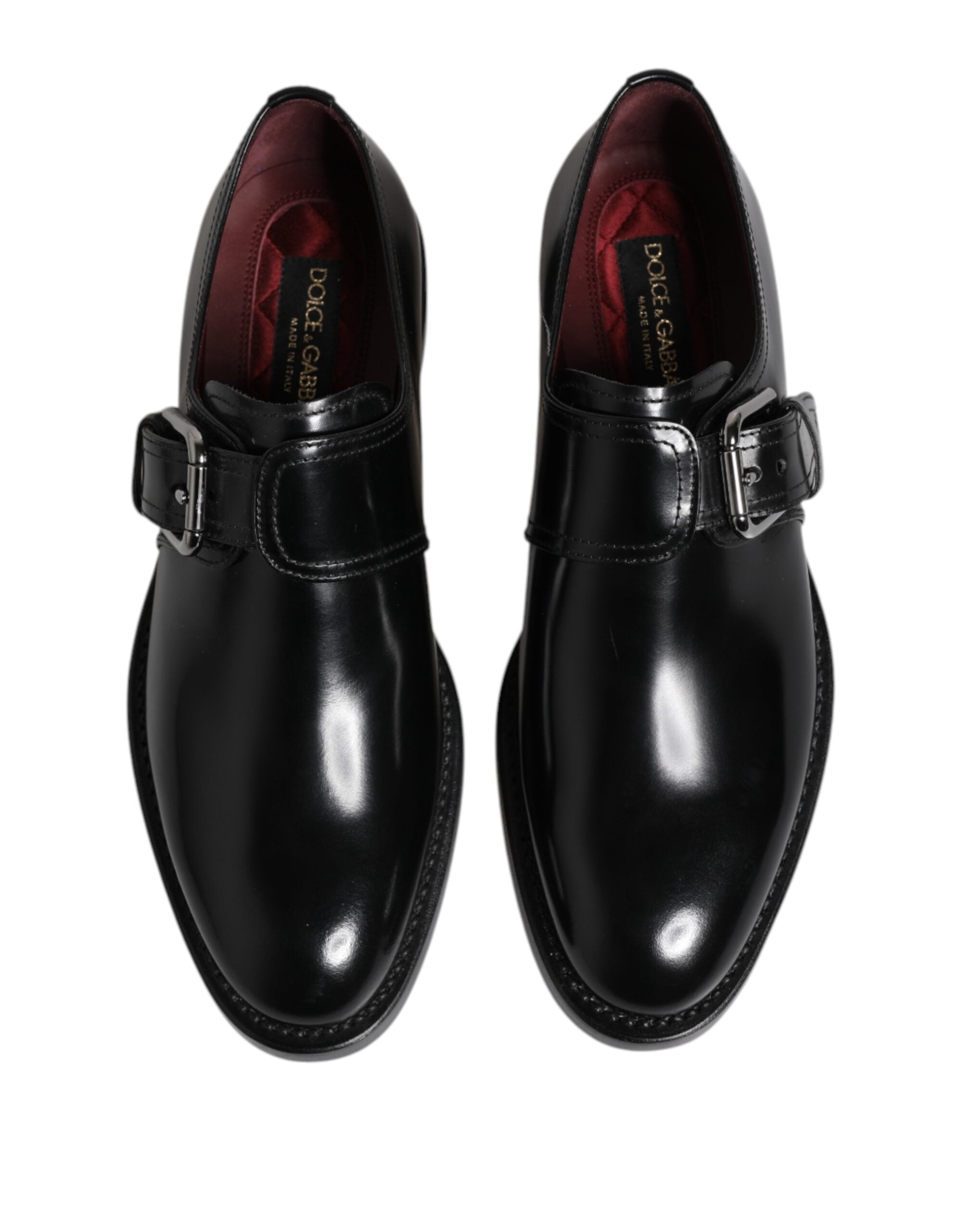 Schwarze Derby-Business-Schuhe mit Monk-Strap aus Leder