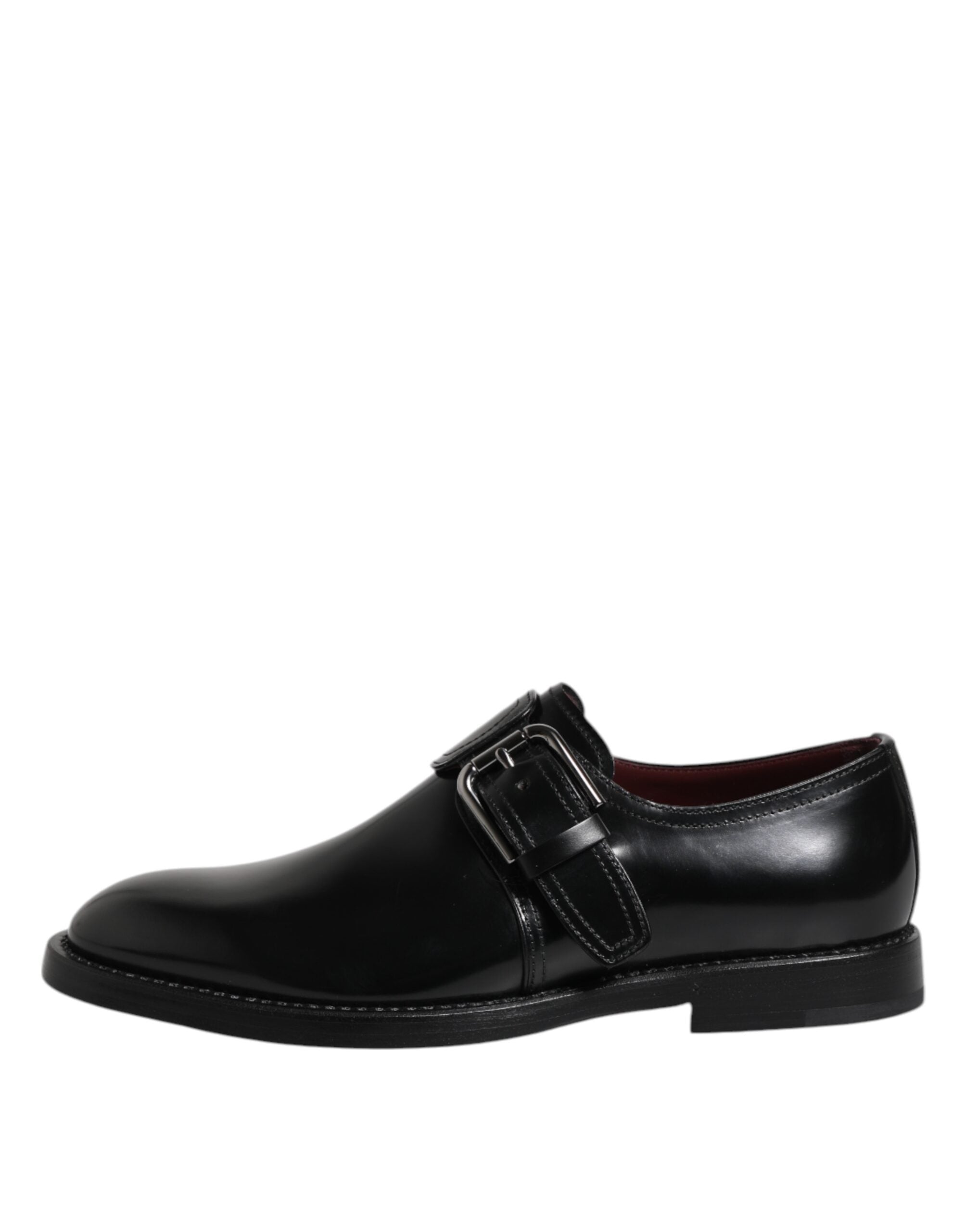 Schwarze Derby-Business-Schuhe mit Monk-Strap aus Leder