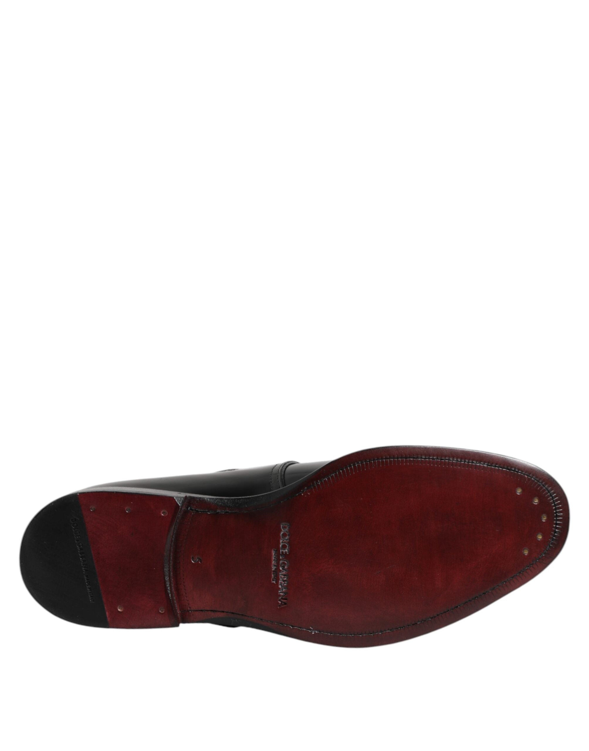 Schwarze Derby-Business-Schuhe mit Monk-Strap aus Leder