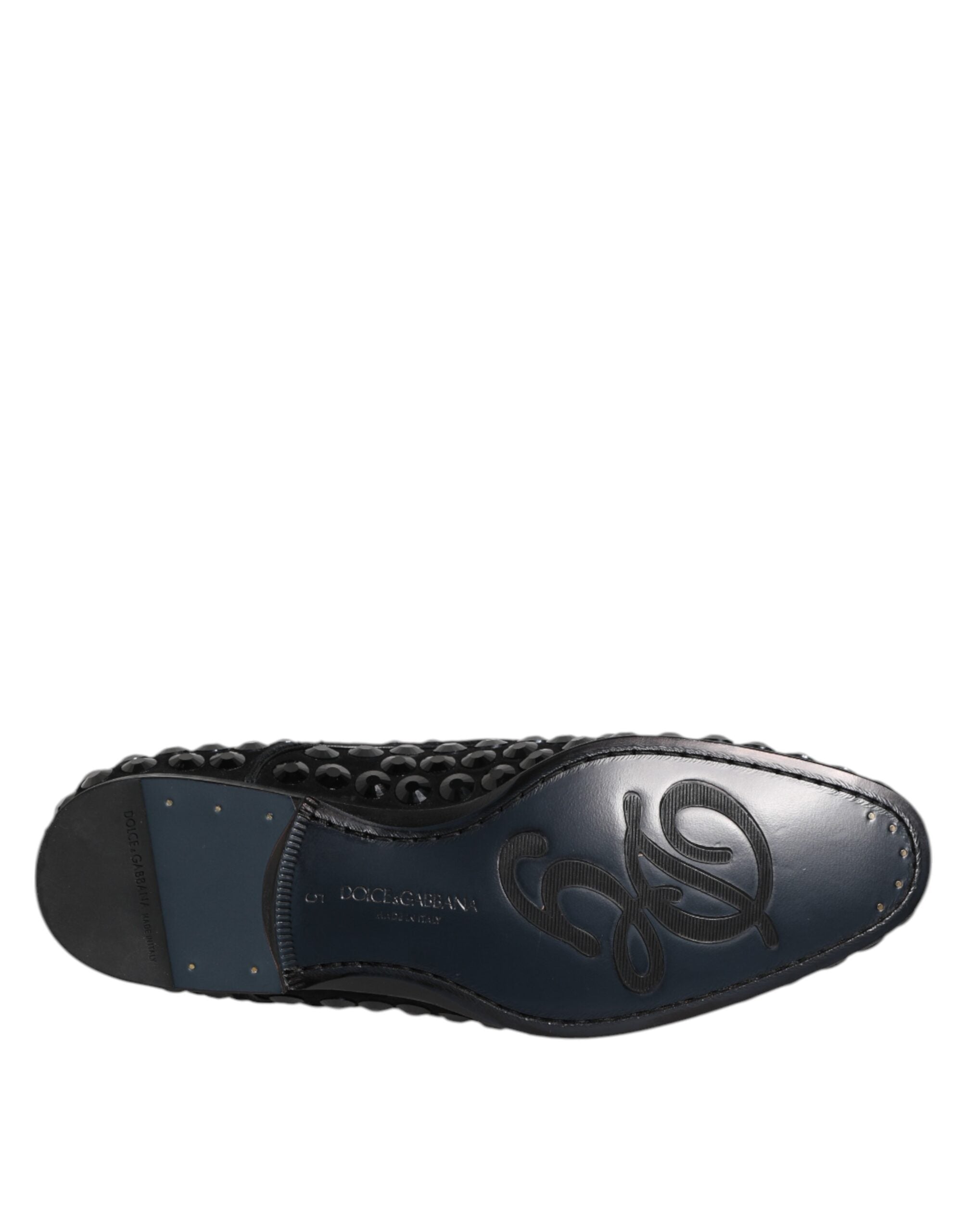 Black Suede Strass Derby Formal Shoes