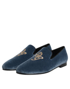 Blue Velvet DG Logo Slipper Formelle Schuhe
