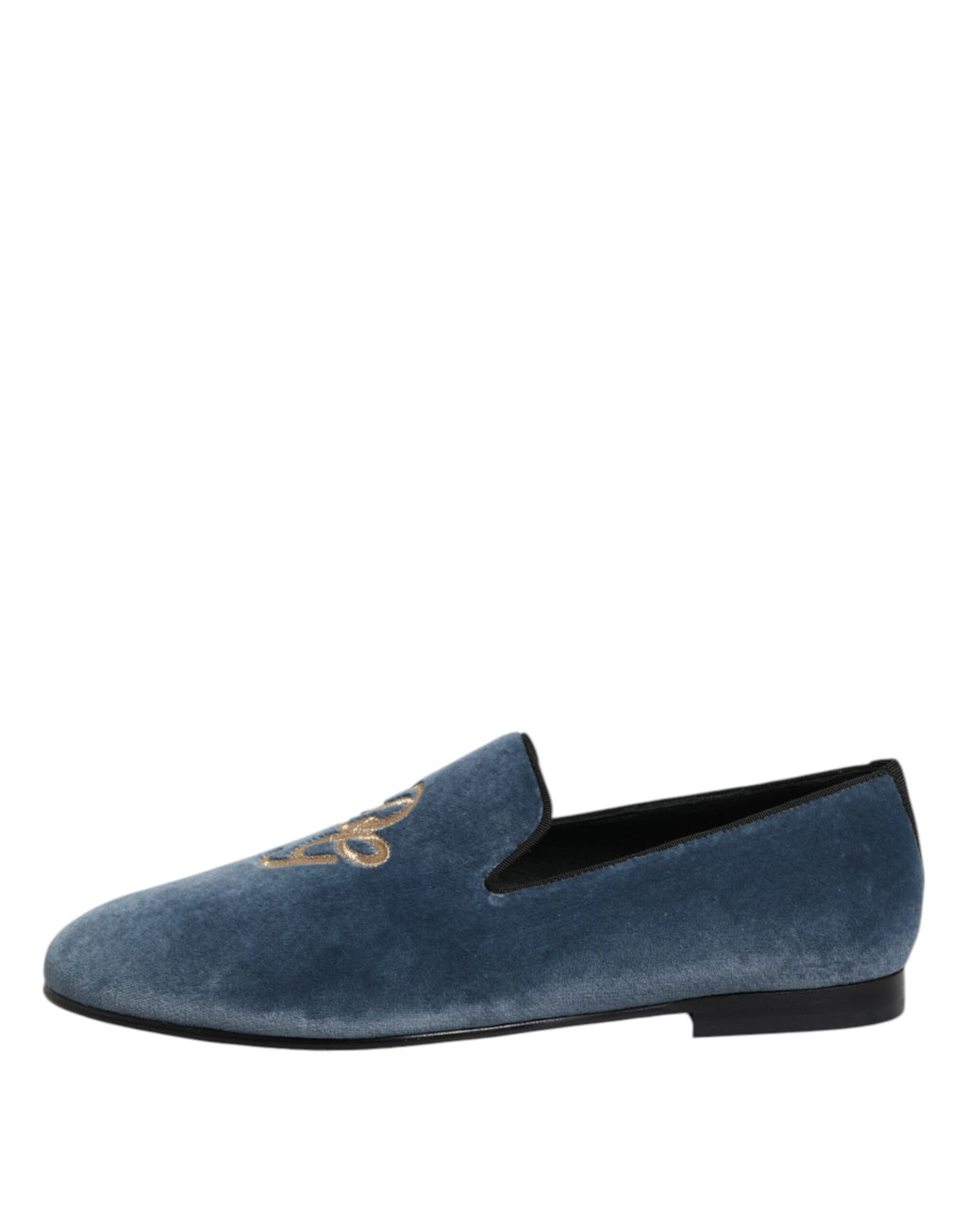 Blue Velvet DG Logo Slipper Formelle Schuhe