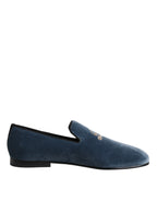 Blue Velvet DG Logo Slipper Formelle Schuhe