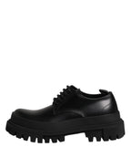 Black Leather Lace Up Derby Men Dress Shoes