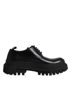 Black Leather Lace Up Derby Men Dress Shoes