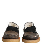 Loafer aus Kalbsleder in Braun und Weiß