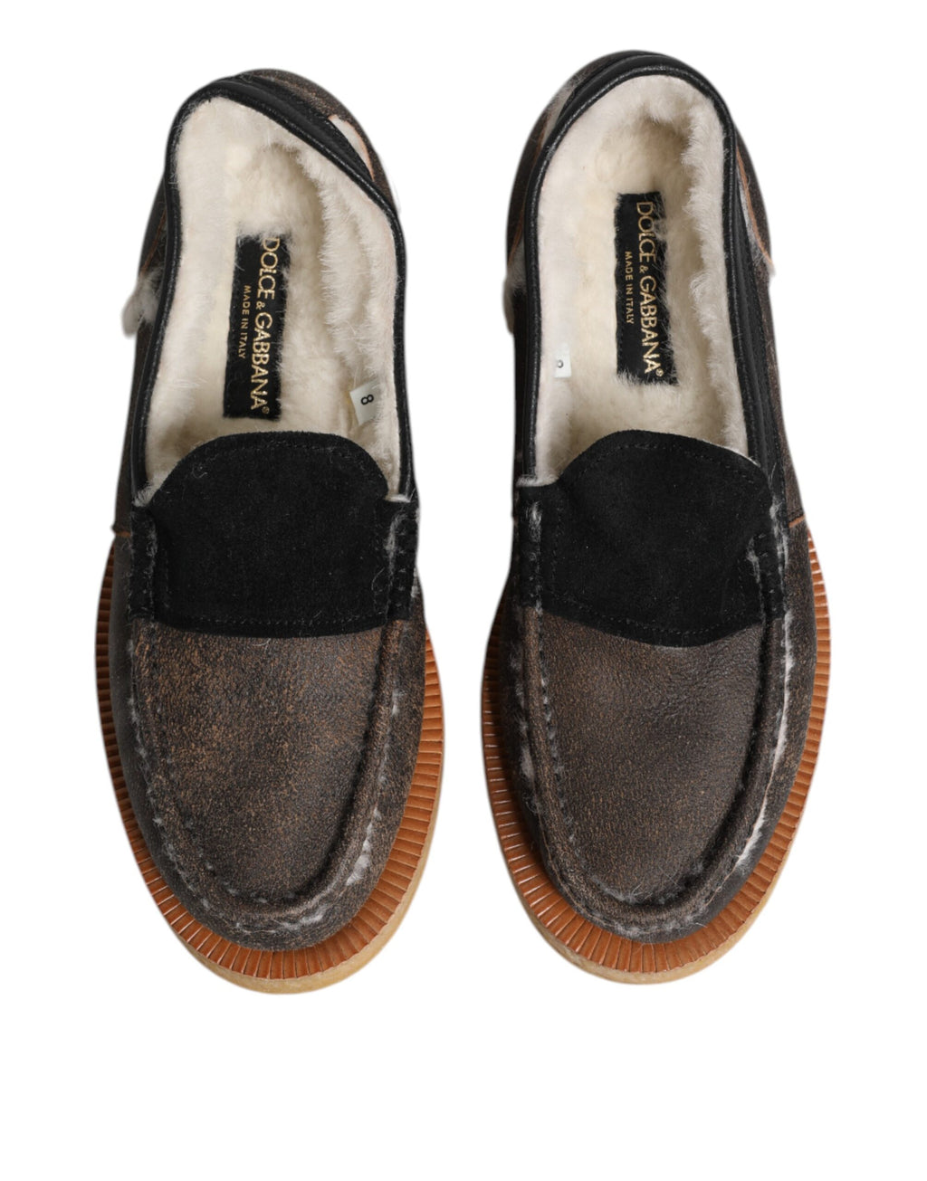 Loafer aus Kalbsleder in Braun und Weiß