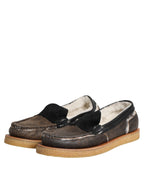 Loafer aus Kalbsleder in Braun und Weiß