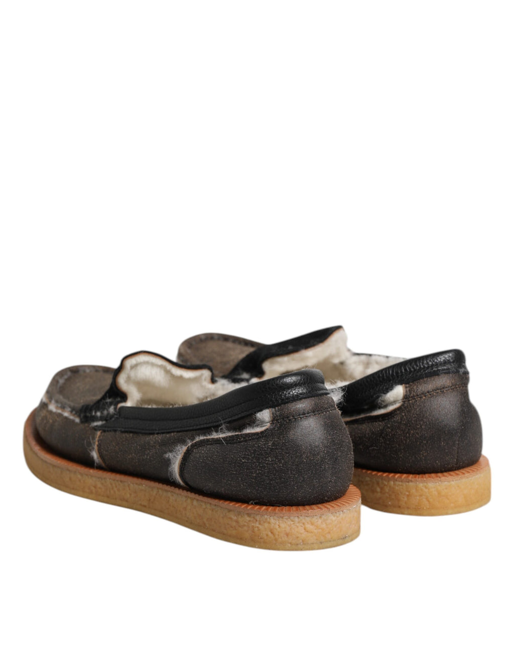 Loafer aus Kalbsleder in Braun und Weiß