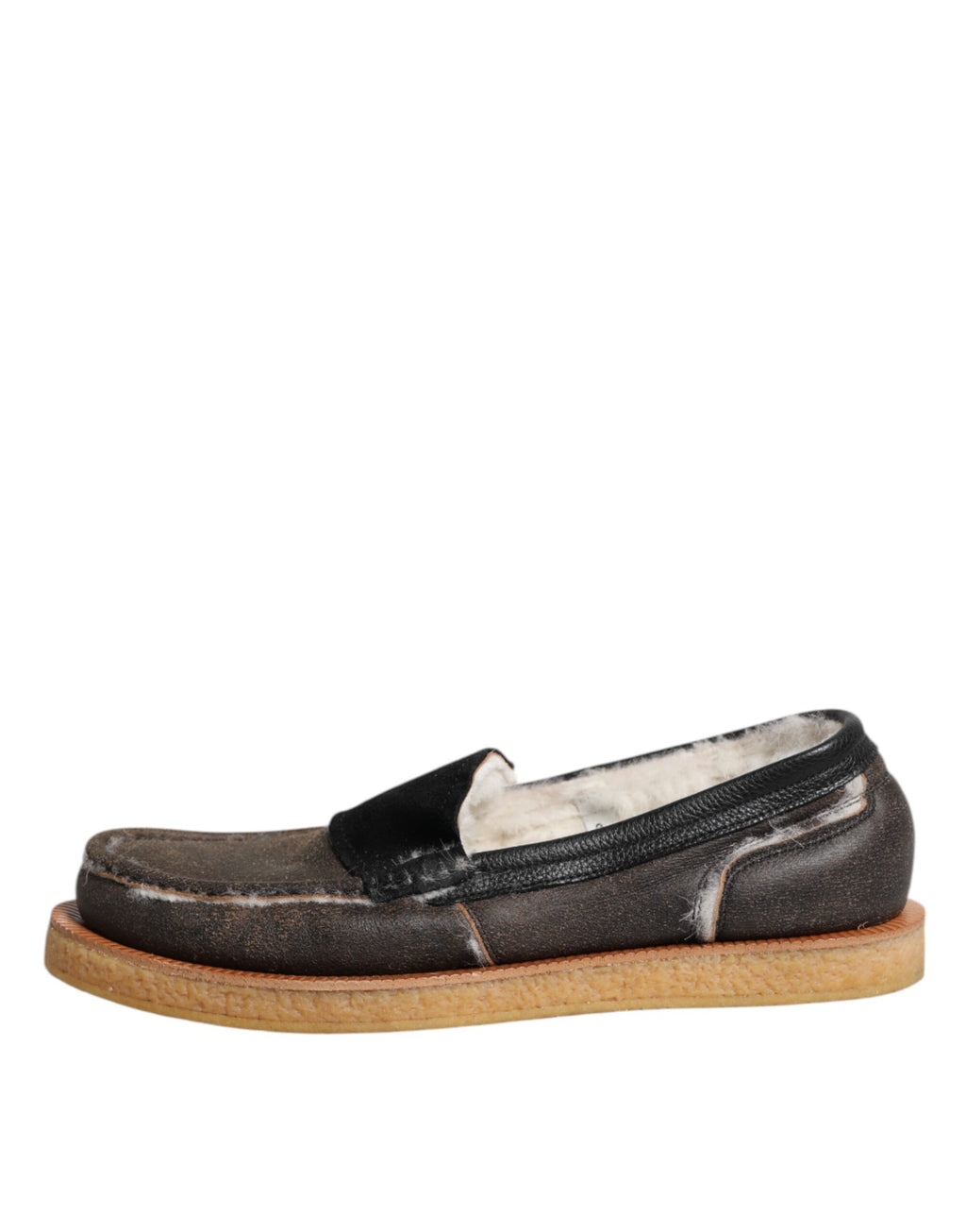 Loafer aus Kalbsleder in Braun und Weiß