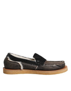 Loafer aus Kalbsleder in Braun und Weiß