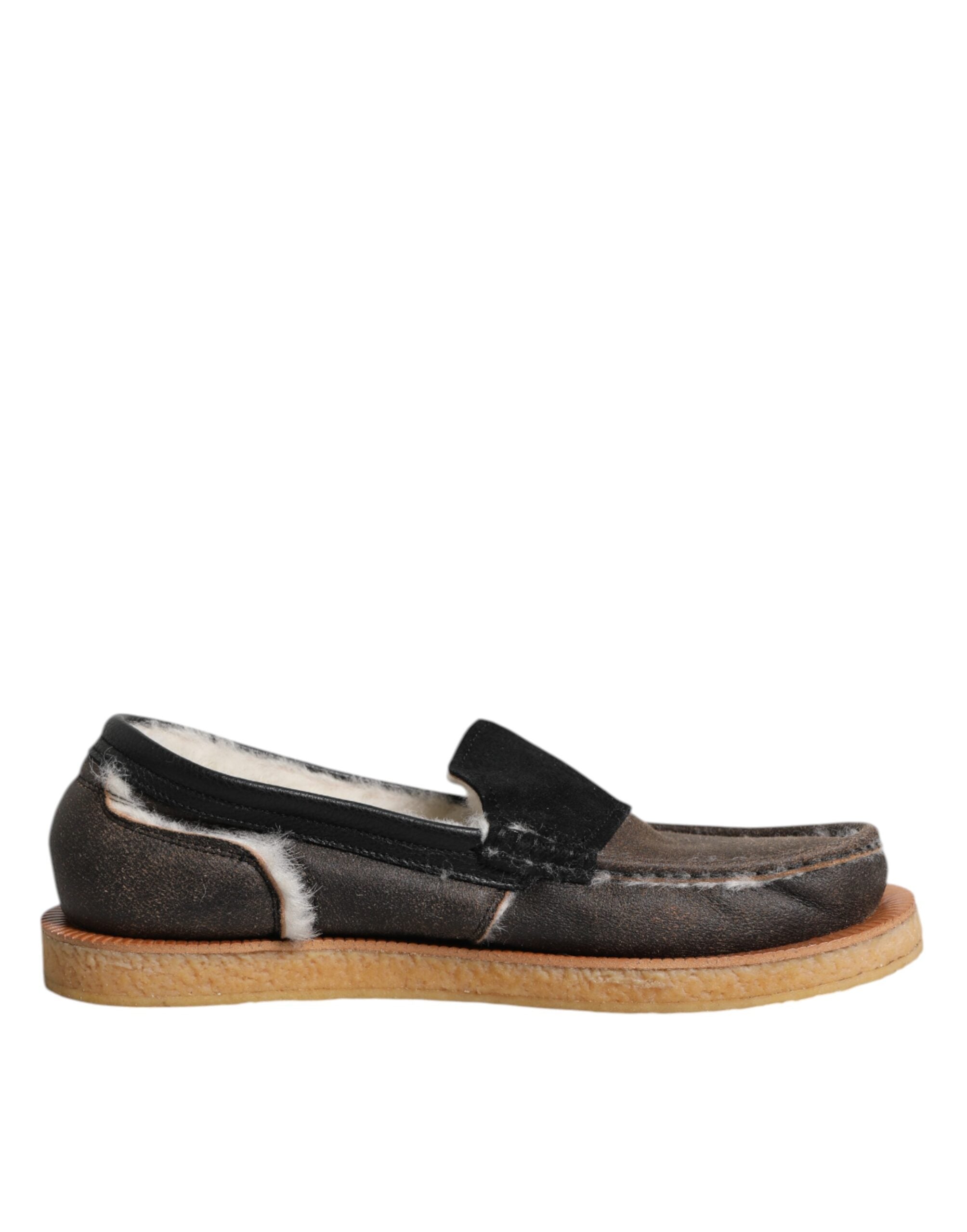 Loafer aus Kalbsleder in Braun und Weiß