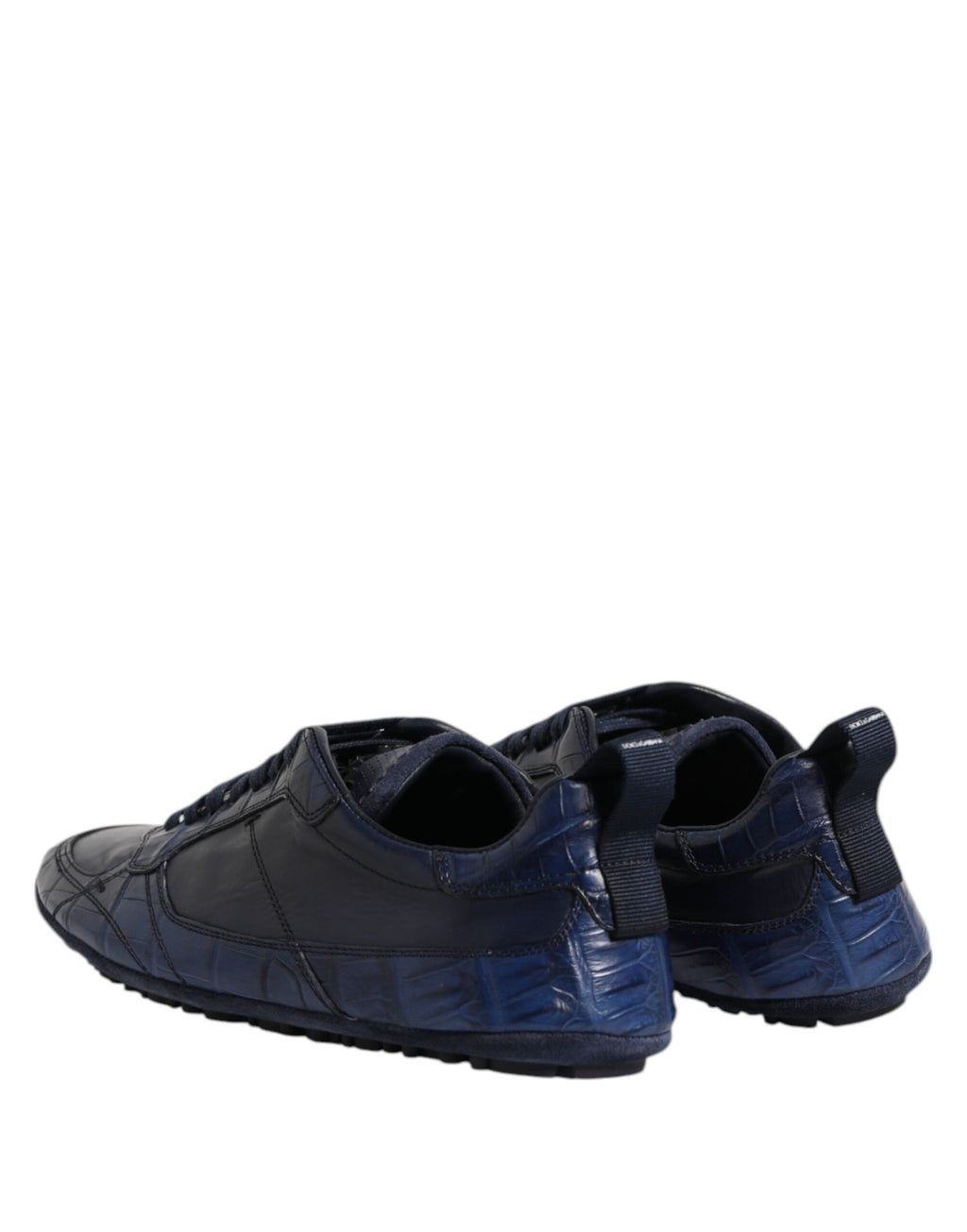 Dunkelblaue Herren-Sneakers aus Leder mit niedrigem Schaft