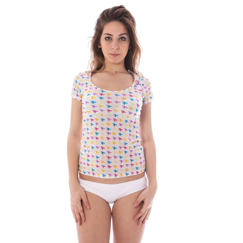 Weißes Nylon Damen-T-Shirt