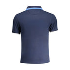 Blue Cotton Men Polo Shirt