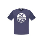 Blue Cotton Men T-Shirt