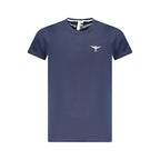 Blaues Baumwoll-Herren-T-Shirt