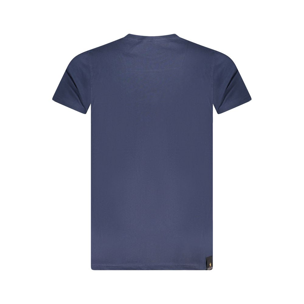 Blaues Baumwoll-Herren-T-Shirt