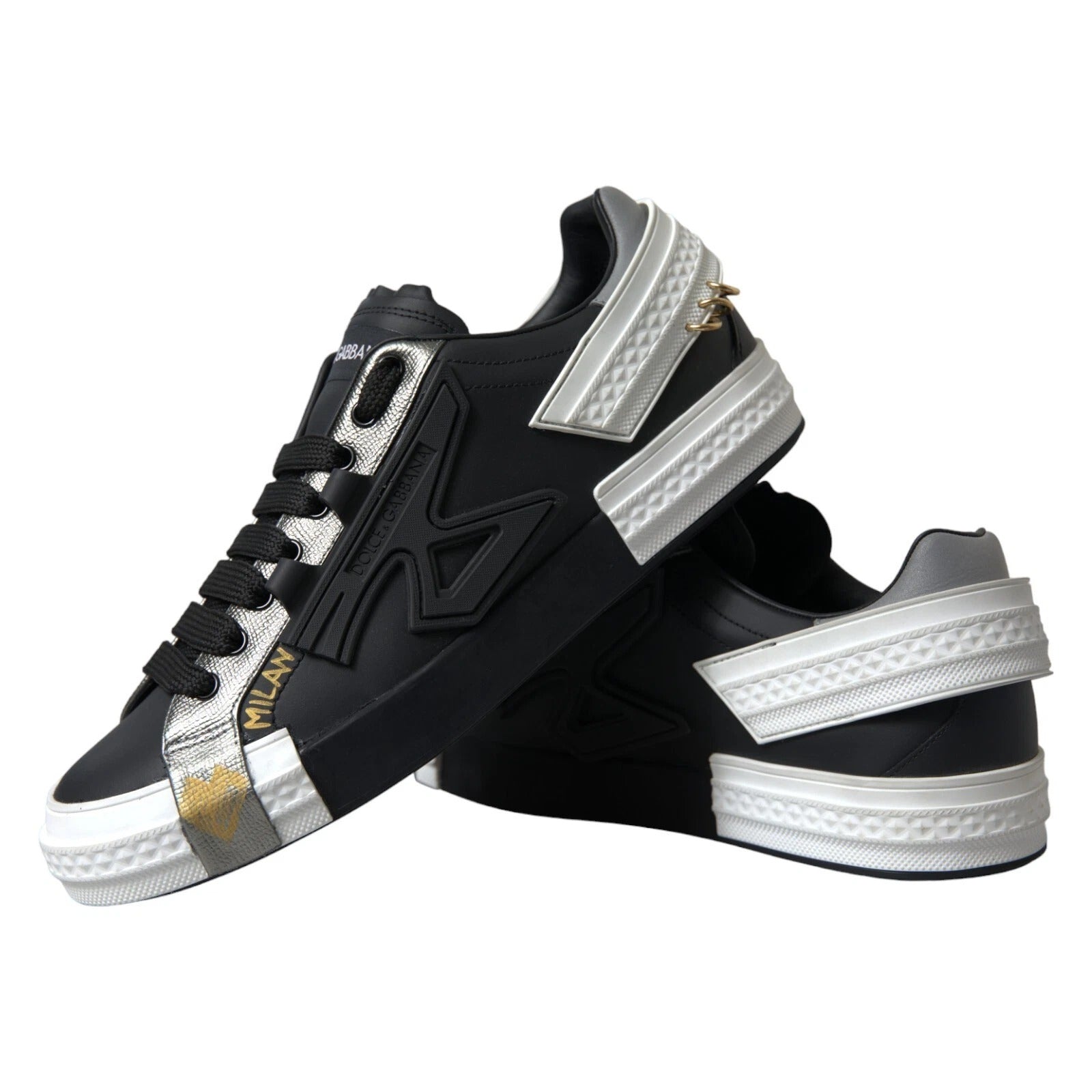 Sneaker Portofino aus schwarzem Leder