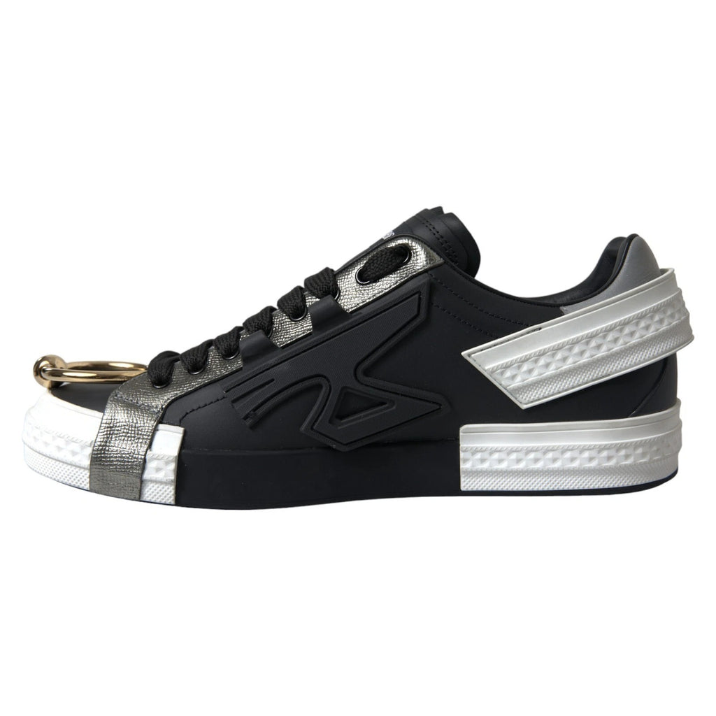 Sneaker Portofino aus schwarzem Leder