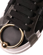 Sneaker Portofino aus schwarzem Leder