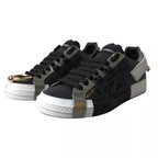 Sneaker Portofino aus schwarzem Leder