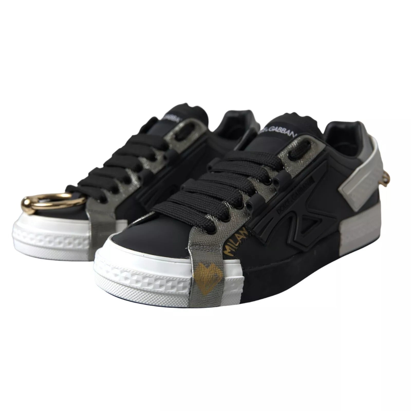 Sneaker Portofino aus schwarzem Leder