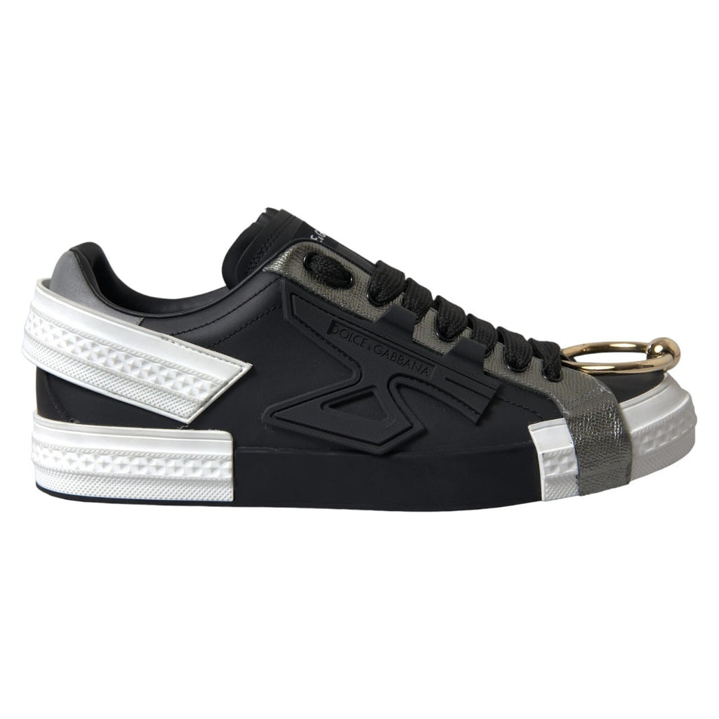 Sneaker Portofino aus schwarzem Leder