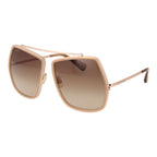 Beigefarbene Sonnenbrille aus Metall