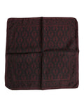 Maroon Schwarz Bedruckter Quadratischer Herren Foulard Schal