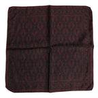 Maroon Schwarz Bedruckter Quadratischer Herren Foulard Schal