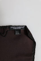 Brown DG Crown Silk Square Men Foulard Scarf
